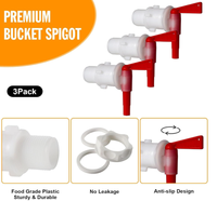 Couvre-bidon de fermentation de 5 gallons avec trou de perçage et valve d'aération - Bulleur cylindrique en 3 pièces : facile à démonter et à nettoyer