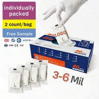 Premières gants en nitrile blancs au monde avec logo, 1 paire, boîte d'abonnement VIP Spa, soins personnels, Guantes De Nitrilo, pack portable