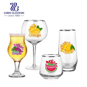 Gobelet de boules hautes en verre, tulipe de bière, verre de vin, de zombie, piquet avec bordure en argent, autocollant personnalisé, cadeau de noël