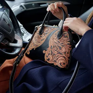 Hobo Genuine Leather Designer Black Handbags For Women Shoulder Small Western Bags Cowhide Crossbody