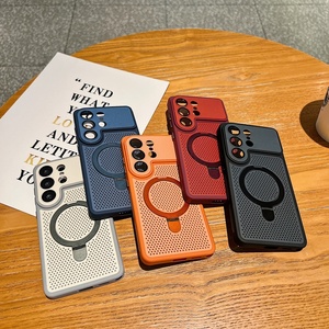 Nueva Funda Magnética Mate con Orificios de Disipación de Calor para Samsung S26 S24 S25 Ultra con Anillo Metálico y Soporte, Carcasa Rígida Antigolpes - Product Image 2