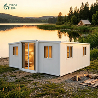 Bâtiment de bureaux préfabriqué Tiny House, maison conteneur extensible de 20-40 pieds avec 3 chambres, maison modulaire personnalisable de 4 chambres