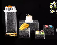 Support d'affichage moderne en acrylique écologique pour buffet d'hôtel, pour gâteaux, desserts et décorations lumineuses