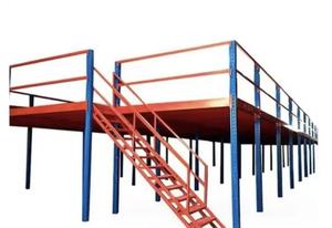 Dual-Use 5-Layer Multi-Level Stainless Steel Mezzanine Rack Powder Coated Surface for Indoor Warehouse Storage Corrosion - Product Image 1