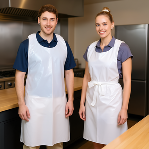 D0100HPQMRW Bavaglino Monouso 28 X 46 Pollici Bianco in Polietilene per Uso Alimentare e Bevande Quotidiano Non Tessuto Senza Tasche - Product Image 2