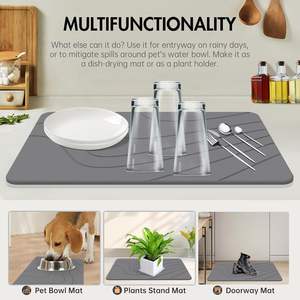 Tapis de bain en diatomite gris foncé antidérapant, super absorbant, séchage rapide, motif personnalisé, pour salle de bain et usage domestique - Product Image 3