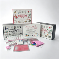 Ensemble de mahjong américain haut de gamme avec accessoires complets, magnifique emballage, kit de jeu de mahjong pour un cadeau d'anniversaire ou de Noël
