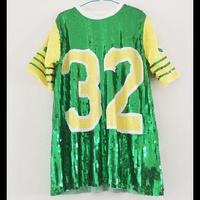 Camiseta de Verano para Mujer Chi Eta Phi, Amarilla y Verde, con Lentejuelas, Estilo Vintage, Ropa de Sororidad, Número XHO 32, Prenda con Lentejuelas