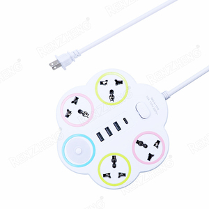 Nhà Máy Bán buôn mở rộng dây điện dải <span class=keywords><strong>4</strong></span> AC ổ cắm <span class=keywords><strong>4</strong></span> cổng phổ điện mở rộng ổ cắm với ánh sáng ban đêm - Product Image 1