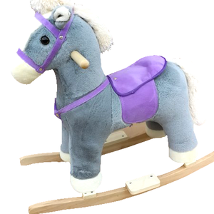 <span class=keywords><strong>Cavallo</strong></span> a dondolo in peluche colorato <span class=keywords><strong>grigio</strong></span> con suono realistico del <span class=keywords><strong>cavallo</strong></span> e suono al galoppo con imbottitura in poliestere 100% all'interno - Product Image 1