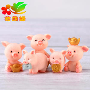 Pendentif en résine artisanal, micro-paysage de succulentes DIY, décoration de voiture, thème Animaux de dessin animé, pour l'année du cochon, de la marque weij lucky pig - Product Image 3