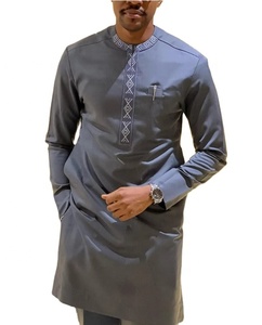 Vêtements africains d'usine, longue <span class=keywords><strong>tenue</strong></span> traditionnelle pour hommes, jupe en coton pour hommes, robe de mariage africaine brodée pour adultes - Product Image 1