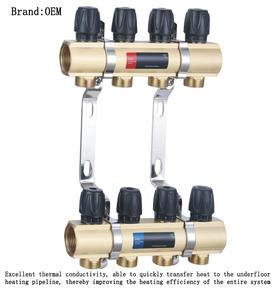 Collettore per Riscaldamento a Pavimento Idronico Radiante in Ottone di Alta Qualità, 1\"X2-8 Vie Flessibile per Sistema di Riscaldamento a Pavimento - Product Image 2