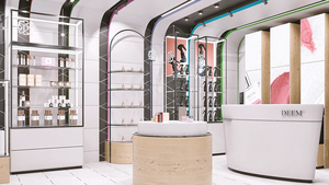 <span class=keywords><strong>Parfumerie</strong></span> <span class=keywords><strong>de</strong></span> style méditerranéen Design d'intérieur Étagère à parfums au détail sur mesure Vitrine <span class=keywords><strong>de</strong></span> luxe en verre pour parfums - Product Image 3