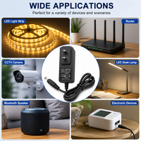 Adaptateur secteur mural OEM/ODM AC/DC 12V 2A 50/60Hz, boîtier PC standard européen pour routeur, caméra de sécurité, personnalisable