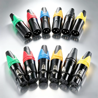 Paquete de 10 Conectores XLR de 3 Pines Macho y Hembra, Contactos de Cobre Chapados en Oro con Anillo de Goma Multicolor