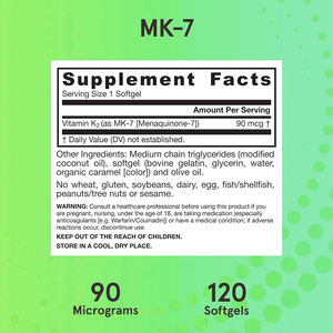 Suplementos vitamínicos esenciales de marca privada de alta calidad, vitamina K2, refuerzan la inmunidad, apoyan la salud ósea, cápsulas blandas - Product Image 5