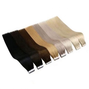 Extensions de cheveux à bandes adhésives en cheveux humains vierges bruts, lisses et soyeux, de qualité supérieure, alignées sur la cuticule, origine cambodgienne et russe, en promotion - Product Image 3