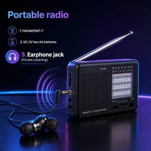 <span class=keywords><strong>Radio</strong></span> Portatile <span class=keywords><strong>Analogica</strong></span> OEM con Logo Personalizzato, 3 Bande AM <span class=keywords><strong>FM</strong></span> SW, Alimentata da 2 Batterie AA, Sintonizzazione Manuale, Confezione Regalo - Product Image 1