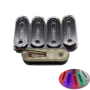 Feu <span class=keywords><strong>de</strong></span> position latéral LED ovale, anneau néon halo, feu <span class=keywords><strong>de</strong></span> <span class=keywords><strong>gabarit</strong></span> pour <span class=keywords><strong>remorque</strong></span>, clignotant bicolore pour camion et camping-car 12V 24V - Product Image 4