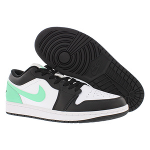 Zapatillas Nike Air Jordan 1 Low para hombre, color blanco, negro, verde brillante, estilo baloncesto - Product Image 4