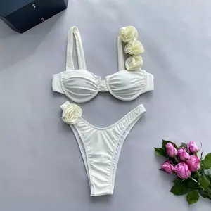 TW Flower Women Swimsuit Brazilian Biquini Sexy Female Swimwear Bathing Suit Beachwear Swimming Suit Push Up Bikini Sexy