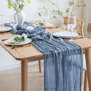 <span class=keywords><strong>Runner</strong></span> da tavola in garza di cotone marrone caffè, stile rustico boho, per Pasqua, Primavera, Baby Shower, 120 pollici (10 piedi) - Product Image 6