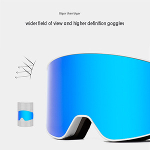 Lunettes de ski personnalisées à double couche anti-buée, électro-plaquées, haute définition, lentilles cylindriques en TPU et PC - Product Image 4