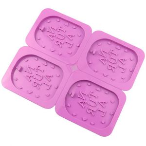 Moules à bougies en silicone écologiques personnalisables avec logo, design lettre en forme de porte à 4 trous, moule en résine, moule d'aromathérapie OEM/ODM - Product Image 3