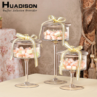 Équipement de restauration Huadison, décorations de mariage de luxe, présentoir à desserts, buffet de banquet, présentoir en verre pour fête