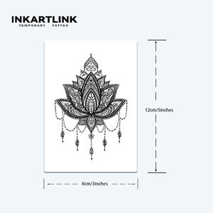 Tatuaje Temporal Personalizado de Mandala Loto a Base de Hierbas, Resistente al Agua, 15 Días, Arte Corporal Semipermanente para Mujeres, <span class=keywords><strong>Muslo</strong></span> y Pierna, Venta al Por Mayor - Product Image 4