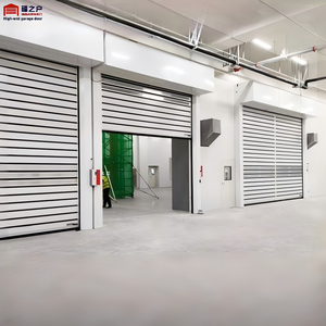 <span class=keywords><strong>Porte</strong></span> industrielle extérieure automatique à capteur, en alliage d'aluminium sur mesure, à vitesse élevée, rigide, turbo, durable, pour la sécurité, vente en gros - Product Image 1