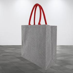 Sac fourre-tout en toile de coton recyclé 225 GSM, sac de courses réutilisable avec soufflet et poignée rembourrée, personnalisation de marque, fourniture OEM et marque privée - Product Image 1