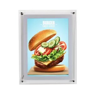 Wall Mounted Led Crystal Acrylic Frame Light Box Led Movie Poster Light Box Advertising Display