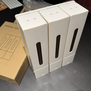 Distributeur de savon <span class=keywords><strong>mural</strong></span> triple manuel avec bouteille rechargeable pour usage hôtelier, en ABS de haute qualité, écologique - Product Image 5