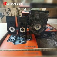 JERTECH SBK-8010 Combo 3-en-1 Système Audio Haut-Parleur Boîte Sonore Équipement Karaoké Bluetooth DJ Gaming PC Haut-Parleur Woofer Basse pour Ordinateur