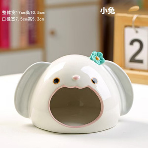 Ceramic <b>Rabbit</b> Hamster Nest 17cm Wide 10.5cm High Cooling Pet <b>Hideaway</b> For Bedroom Four Seasons Use - Product Image 1