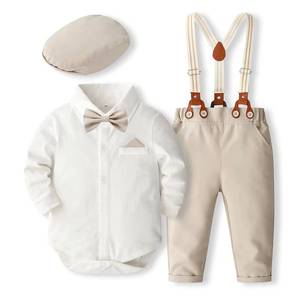 Combinaison rouge pour bébé garçon + pantalon à bretelles vert avec nœud papillon, ensemble <span class=keywords><strong>cadeau</strong></span> de Noël, 0-24 <span class=keywords><strong>mois</strong></span> - Product Image 2