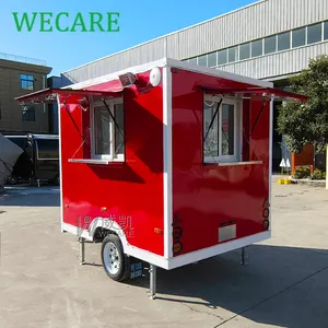 WECARE Remolque De Comida restaurante coche pastelería Hotdog carrito de café móvil jugo cerveza Bar remolque Snackfood camión con horno de Pizza