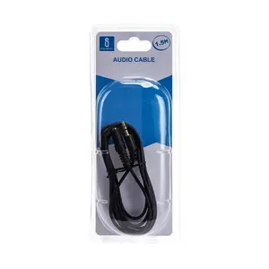 Cable de audio de 3,5 mm macho a hembra, 1,5 m, negro, ideal para conectar dispositivos de audio y auriculares. - Product Image 1