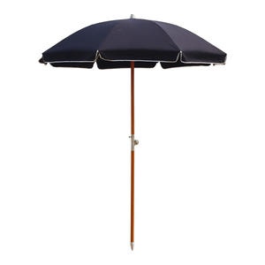 Sombrilla <span class=keywords><strong>de</strong></span> Playa <span class=keywords><strong>de</strong></span> Lujo Personalizada, Portátil, Color Azul Marino, con Toldo <span class=keywords><strong>de</strong></span> Polialgodón, Mecanismo <span class=keywords><strong>de</strong></span> Inclinación <span class=keywords><strong>de</strong></span> Aluminio, con Detalles en Blanco - Product Image 1