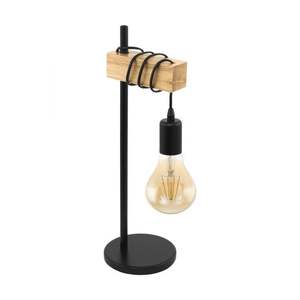 Lampada da Tavolo TOWNSHEND NERA/MARRONE 50CM - 1X10W E27 - Product Image 1