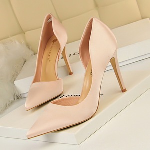 Silk Fashion Wholesale Pointed <b>Pumps</b> Stiletto High Women Royal Blue Heels - Product Image 2