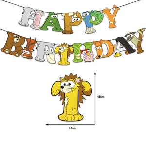 Animales <span class=keywords><strong>de</strong></span> <span class=keywords><strong>Safari</strong></span> Cartel <span class=keywords><strong>de</strong></span> feliz cumpleaños Globos <span class=keywords><strong>de</strong></span> animales impresos para niños Jungle <span class=keywords><strong>Safari</strong></span> Zoo Tema Fiesta Decoración Suministros Juguete para regalo - Product Image 5