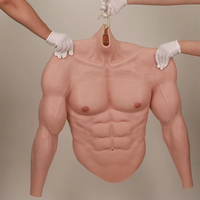 Costume en silicone réaliste pour hommes, corps supérieur complet, poitrine et bras, muscles factices, costume de cosplay, shapewear, en stock, pour adultes