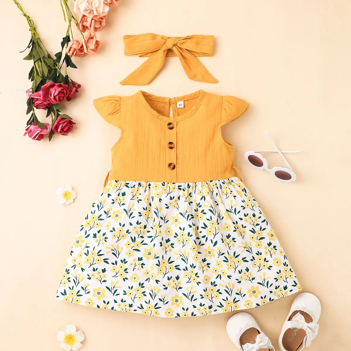 Girls Summer Infant Clothes Wholesale Party Dress Baby Floral Dress Fashion Girl Clothing