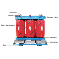 Transformateur sec de type premium 1000 kVA triphasé 220 V à enroulement en cuivre pour système d'alimentation des usines industrielles et des bâtiments commerciaux