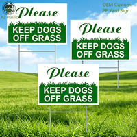 Panneau en plastique alvéolaire PP Corflute pour signalisation de jardin personnalisée en usine, pour signaler aux chiens de rester hors de la pelouse, 18x24 avec piquets en H