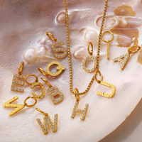 Breloques en acier inoxydable plaqué or 18 carats avec lettres initiales, pour bracelets et colliers, vente en gros, pendentifs, breloques