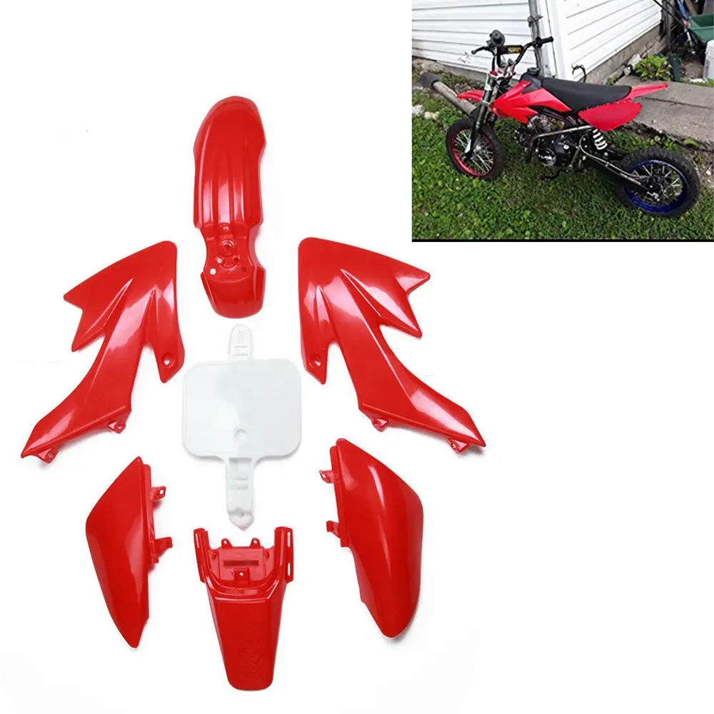 Rosso Plastica Fender Kit Lato Della Copertura Della Carenatura Per Honda SDG SSR XR50 CRF50 Pit Bike